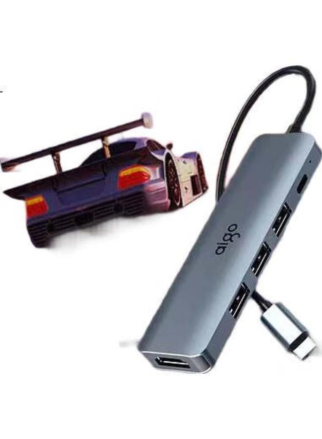 aigo Type-C Expansion Dock, Usb3.0 Hub, Hdmi Adapter, 4K60Hz Ultra Hd, Laptop Expansion Dock Converter, Pd100W Fast Charging, T05-H3 (Metal) - Image 3