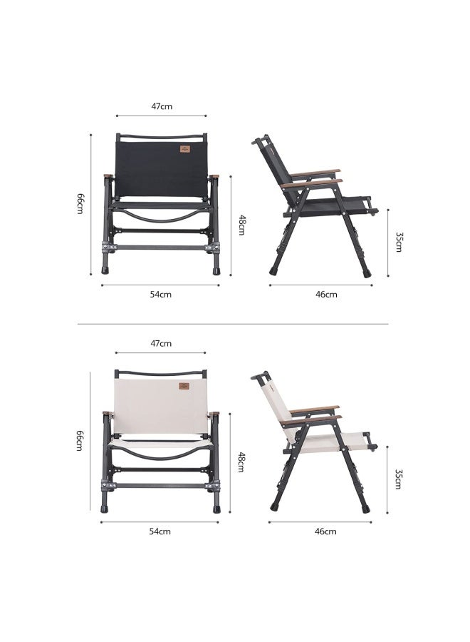 Naturehike Outdoor Aluminum Alloy Foldable Chair | Lightweight Plastic, High Weight Capacity, Easy Transport | Portable Design, Ideal For Camping | Beige - Image 3