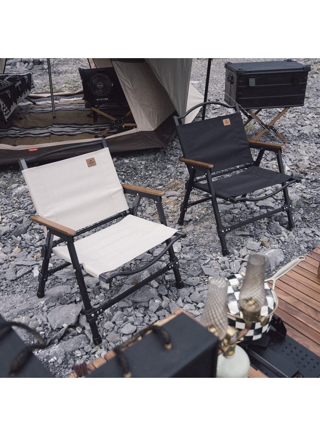 Naturehike Outdoor Aluminum Alloy Foldable Chair | Lightweight Plastic, High Weight Capacity, Easy Transport | Portable Design, Ideal For Camping | Beige - Image 5