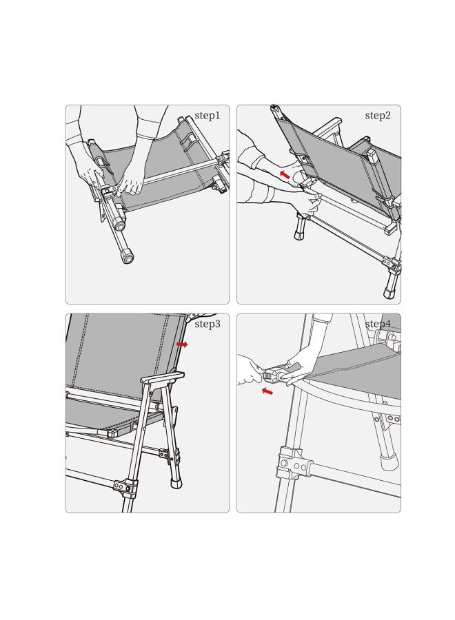 Naturehike Outdoor Aluminum Alloy Foldable Chair | Lightweight Plastic, High Weight Capacity, Easy Transport | Portable Design, Ideal For Camping | Beige - Image 4