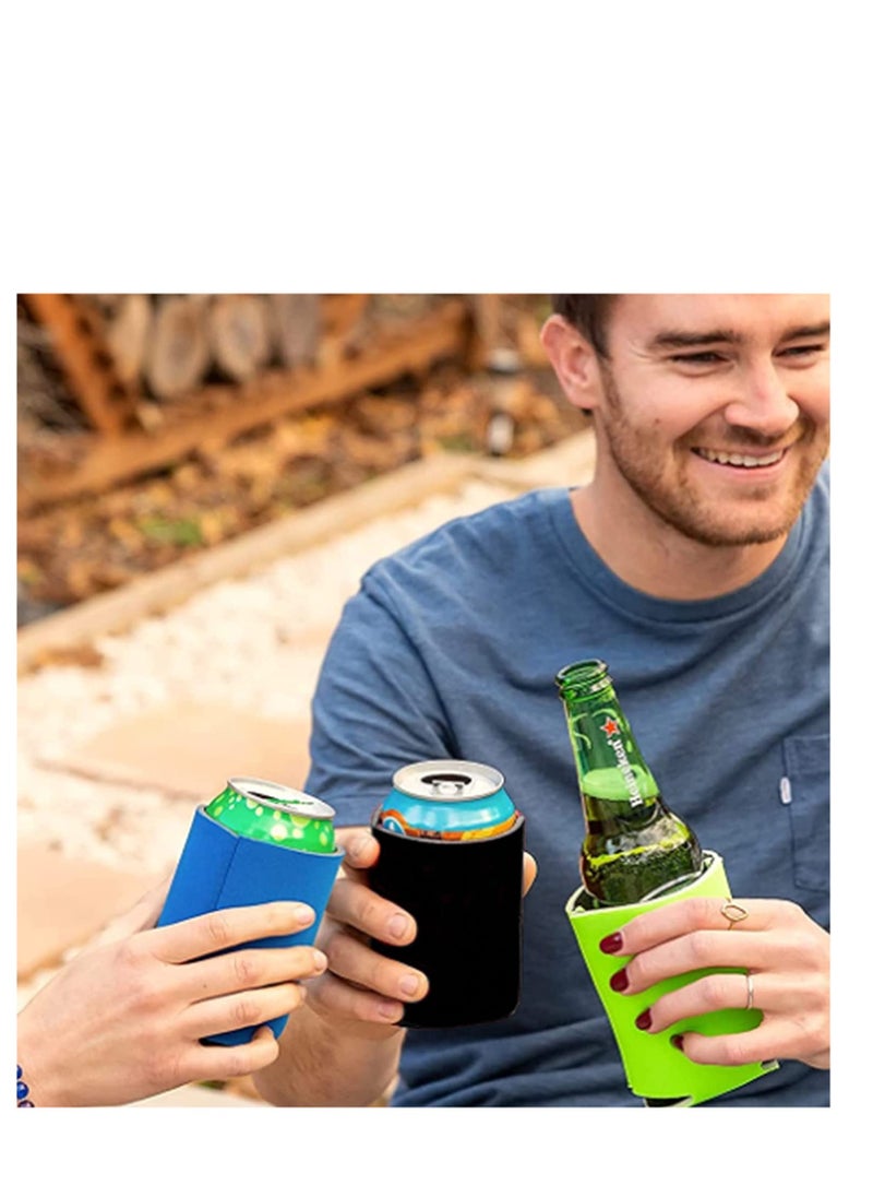 SYOSI - Can Sleeves, Insulated Beer Can Cooler Sleeve Covers, for Soda Cans Beer Bottles, Collapsible Reusable Drink Coke Sleeve Covers for Home Office Bar Birthday Weddings Party Favors - Image 1