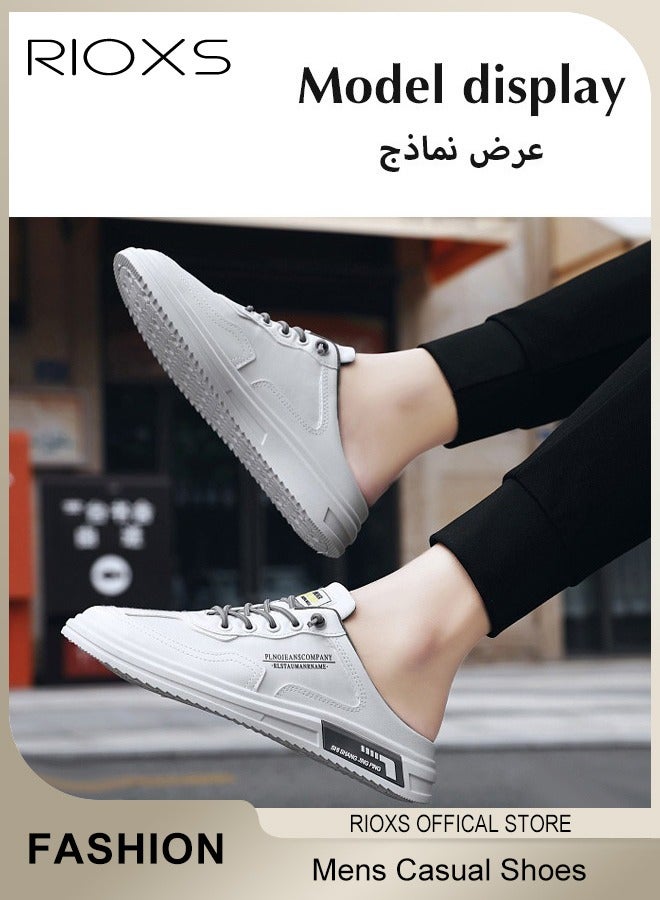 RIOXS Men's Summer Casual Backless Slippers Mesh Fabric Breathable Upper Slip-on Sandals Comfortable Sport Slippers - Image 3