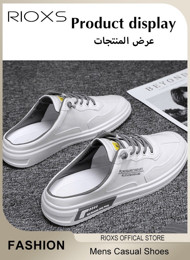 RIOXS Men's Summer Casual Backless Slippers Mesh Fabric Breathable Upper Slip-on Sandals Comfortable Sport Slippers - Image 4