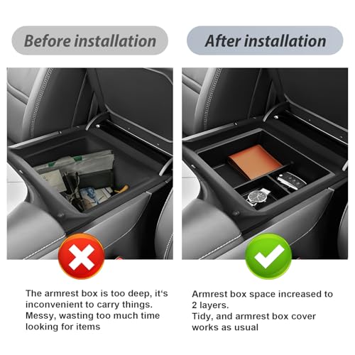 SKTU 2-Pack for 2025 2026 Nissan Armada Center Console Organizer for 2025 2026 Nissan Armada Console Tray 2025 2026 Armada Under Console Tray Nissan Armada 2025 2026 Accessories ABS Insert Organizer - Image 3