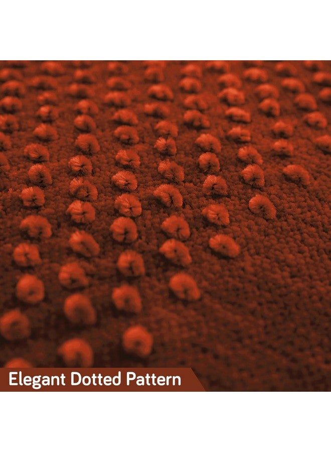 HOKIPO HOKIPO Velvet Handloom Made Thick Sofa Cover Mats For 1/2/3 Seater Sofa And L Shape. Make Your Own Sofa Cover Set, Mat Length 60(D) X160(L) Cm, Rust Brown (In-759-Rbr)  - Image 2