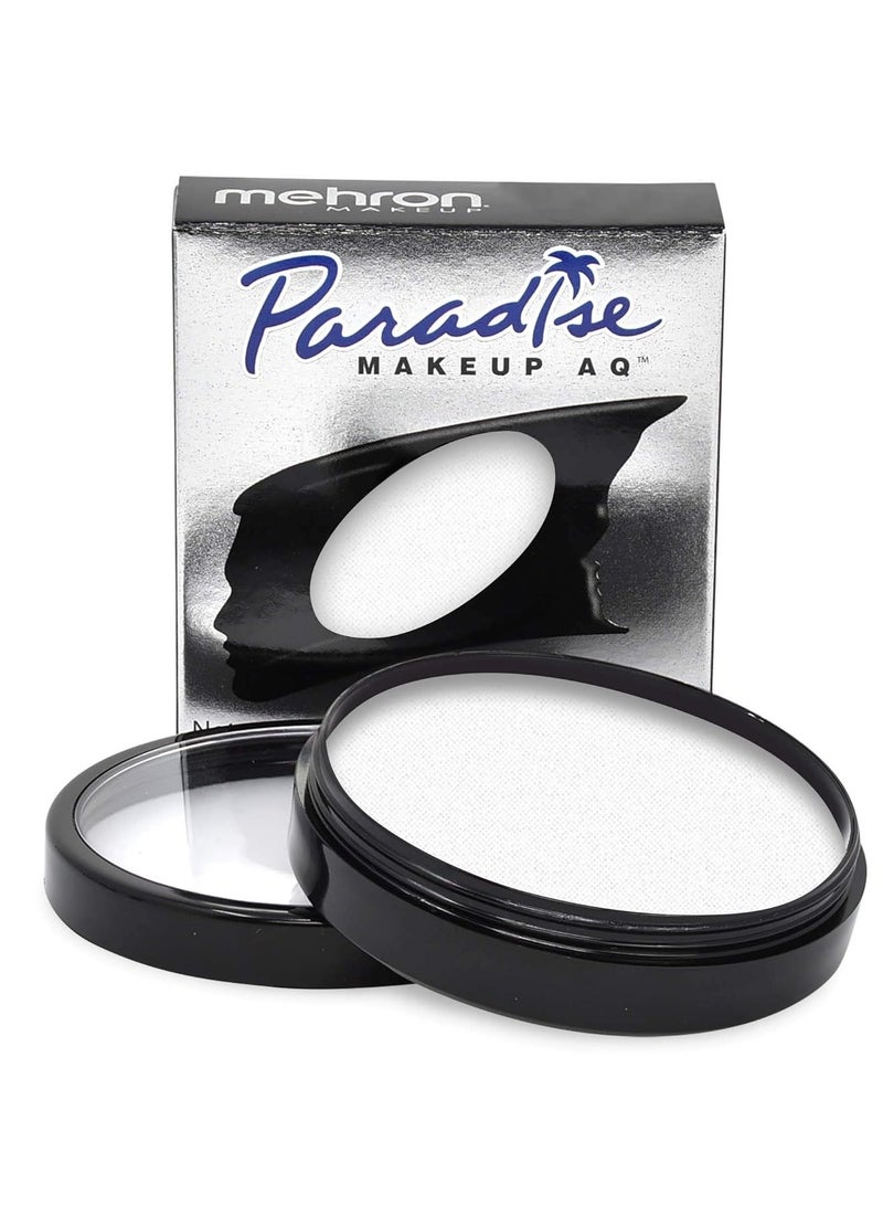 mehron Mehron Makeup Paradise Makeup AQ Pro Size | Stage & Screen, Face & Body Painting, Special FX, Beauty, Cosplay, and Halloween | Water Activated Face Paint & Body Paint 1.4 oz (40 g) (White) - Image 1