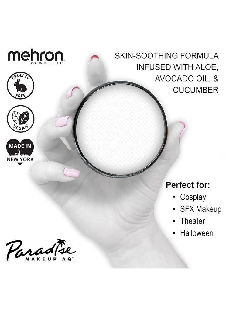 mehron Mehron Makeup Paradise Makeup AQ Pro Size | Stage & Screen, Face & Body Painting, Special FX, Beauty, Cosplay, and Halloween | Water Activated Face Paint & Body Paint 1.4 oz (40 g) (White) - Image 4