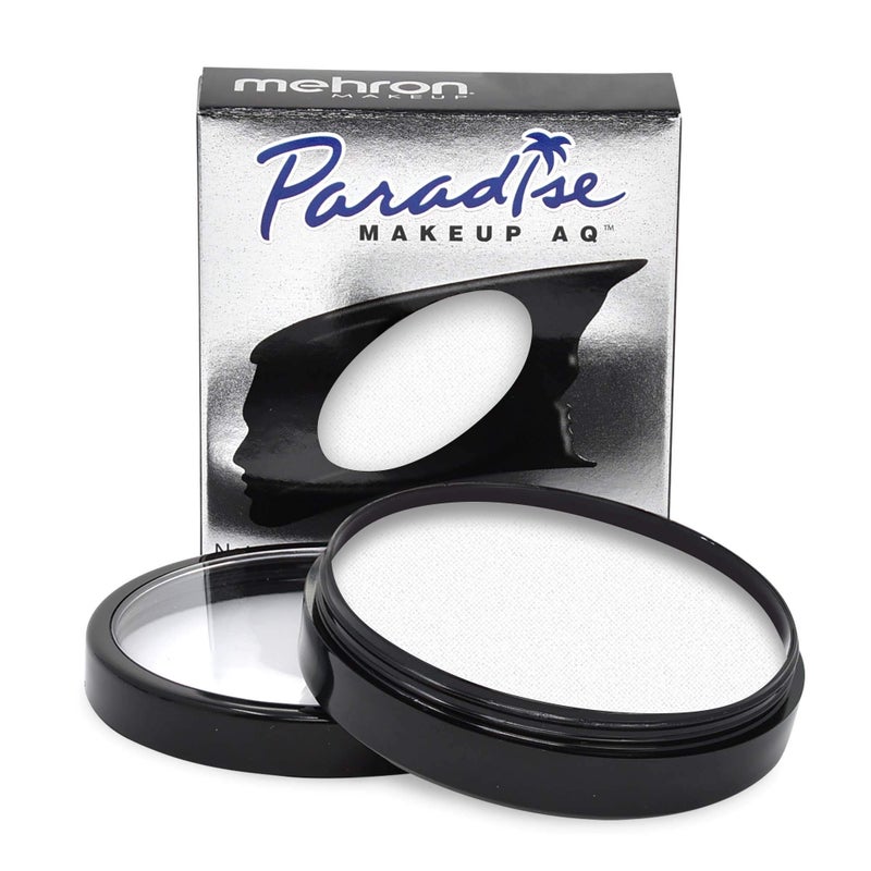 Mehron Makeup Paradise Makeup AQ Pro Size | Stage & Screen Performance, Face & Body Painting, Beauty, Cosplay, and Halloween | Water Activated Face Paint, Body Paint 1.4 oz (40 g) â€“ White - Image 1