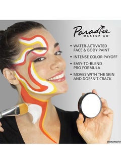 mehron Mehron Makeup Paradise Makeup AQ Pro Size | Stage & Screen, Face & Body Painting, Special FX, Beauty, Cosplay, and Halloween | Water Activated Face Paint & Body Paint 1.4 oz (40 g) (White)  - Image 2