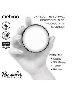 mehron Mehron Makeup Paradise Makeup AQ Pro Size | Stage & Screen, Face & Body Painting, Special FX, Beauty, Cosplay, and Halloween | Water Activated Face Paint & Body Paint 1.4 oz (40 g) (White)  - Image 4