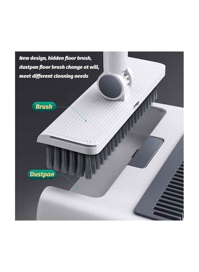 Broom and Dustpan Set with Floor Brush 3 in 1 Household Cleaning Kit with 180 Degree Rotating Broom Head Self Cleaning Dustpan Teeth Upright Storage for Home Kitchen Bathroom Office Living Room - Image 3