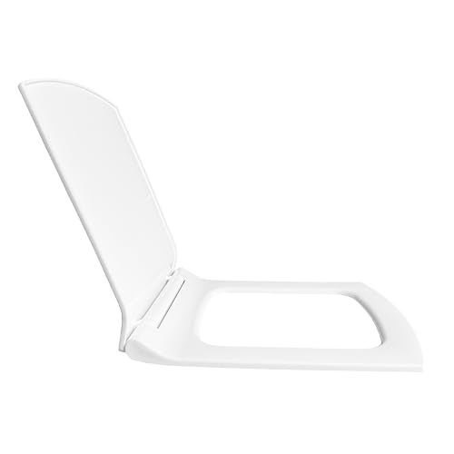 TAXAN POLYMERS TAXAN Square Toilet Seat Cover (43.5 cm x 34cm) | Western Toilet Seat | Polypropylene Soft Closing Commode Seat For Bathroom with DIY Installation Kit | Glossy White - Image 1