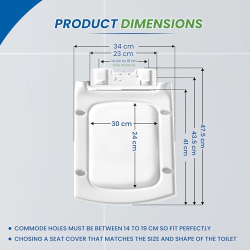 TAXAN POLYMERS TAXAN Square Toilet Seat Cover (43.5 cm x 34cm) | Western Toilet Seat | Polypropylene Soft Closing Commode Seat For Bathroom with DIY Installation Kit | Glossy White - Image 2