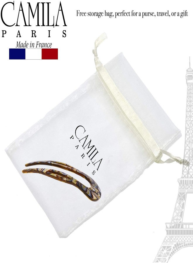 Camila Paris CP2484 French Twist Stick Clip Pins, Handmade, Onyx, Girls Hair Pin U-Shaped Hair Fork for Girls Spiral Updo Chignon Bun Holder, Fashion Styling Hair Accessories for Women, Made in France - Image 5