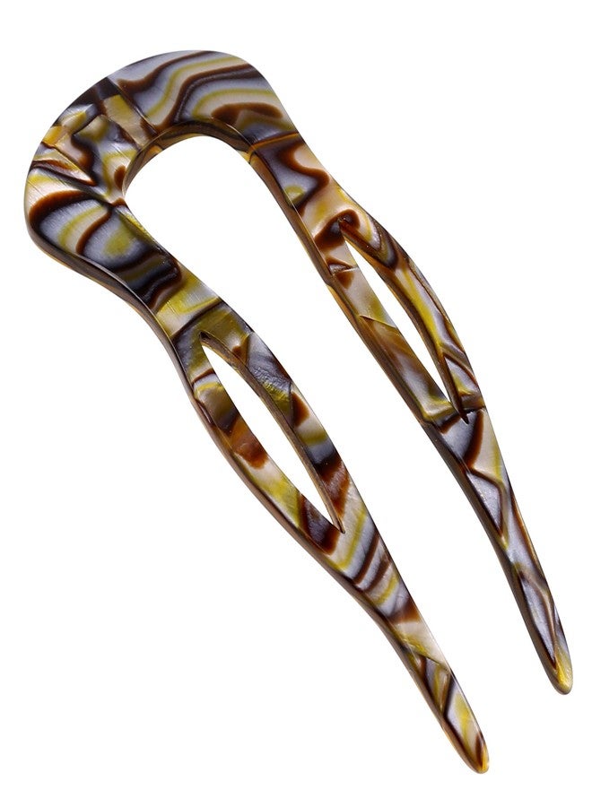 Camila Paris CP2484 French Twist Stick Clip Pins, Handmade, Onyx, Girls Hair Pin U-Shaped Hair Fork for Girls Spiral Updo Chignon Bun Holder, Fashion Styling Hair Accessories for Women, Made in France - Image 1