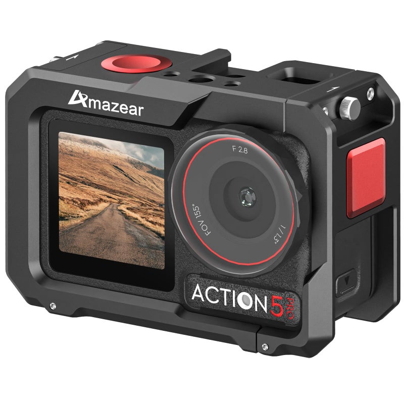AMAZEAR Metal Cage for DJI Osmo Action 5 ProDJI Action345 Pro Premium Accessories Multifunction Protective Frame Case Aluminum Housing Camera Expansion Protector Black - Image 2