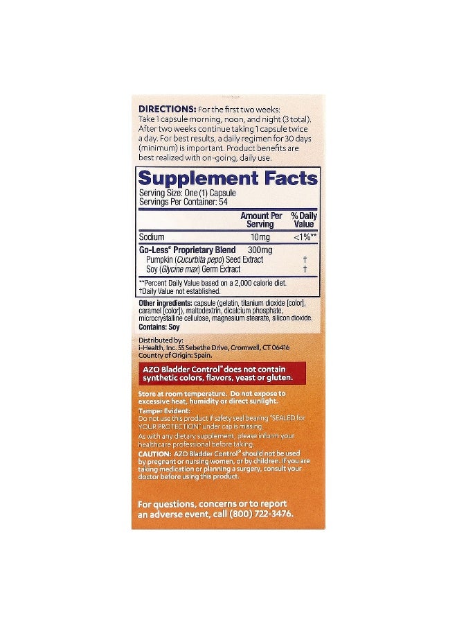 AZO, Bladder Control® , With Go-Less® , 54 Capsules (Packaging may vary) - Image 2
