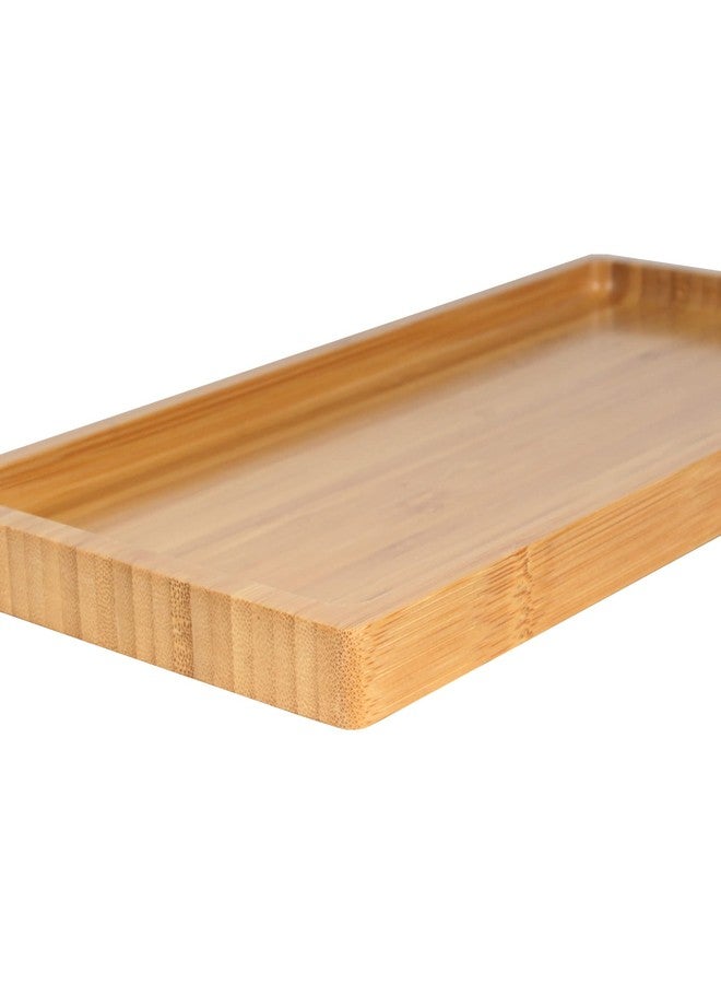 BambooMN Organic Bamboo Serving Tray, Vanity, Tea Serving, Appetizers, Snacks, Charcuterie Board - Rounded Edges, 11"x5.5"x0.6" - 1 Tray - Image 3