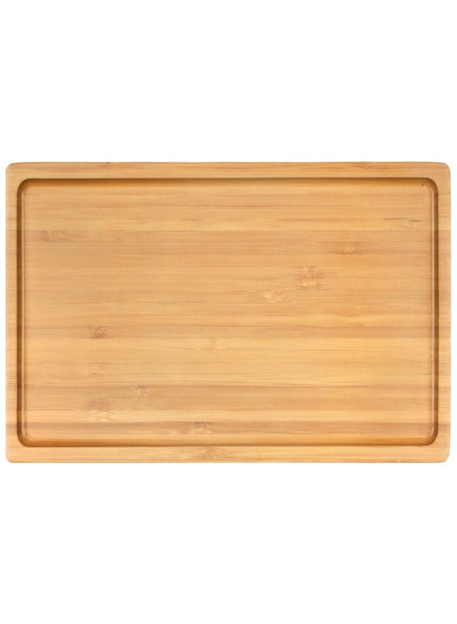 BambooMN Organic Bamboo Serving Tray, Vanity, Tea Serving, Appetizers, Snacks, Charcuterie Board - Rounded Edges, 11"x5.5"x0.6" - 1 Tray - Image 1