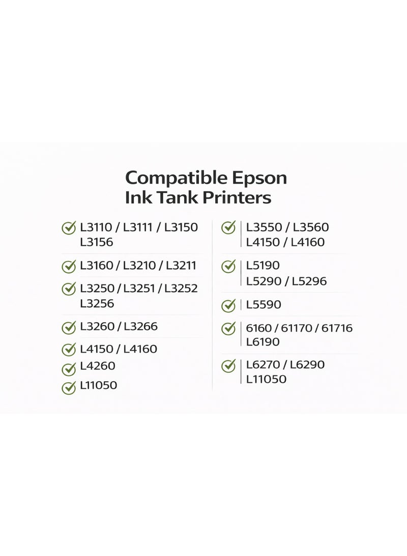 أم كيه إس طقم حبر 103 – 5 عبوات (2 × 100 مل أسود + 3 × 100 مل ألوان) متوافق مع طابعات Epson Eco Tank - Image 3