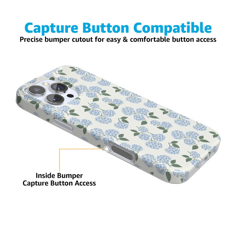 Casely iPhone 16 Pro Case | Nantucket Cottage | Blue Hydrangea | Compatible with MagSafe | Classic Ultra Slim Design - Image 5