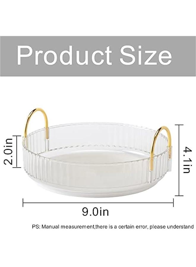 Arabest 360° Rotating Makeup Organizer, Bathroom Make Up Spinning Holder Rack, Large Capacity Cosmetics Storage Vanity Shelf Countertop, Fits Cosmetics, Perfume, Skincare, Lipsticks(1 Tier, Clear)  - Image 3