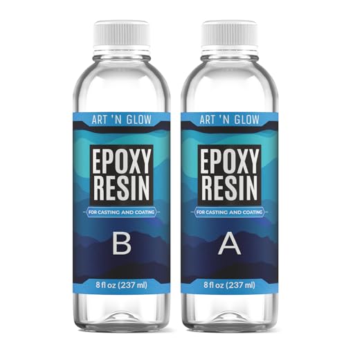 Art 'N Glow Epoxy Resin for Crystal Clear Casting & Coating – 16 oz Kit – Bubble Free, Non-Yellowing, Two Part, Self-Leveling Art Resin – for Tumblers, Jewelry, Molds, Table Top, & Crafts – USA Small Business - Image 1