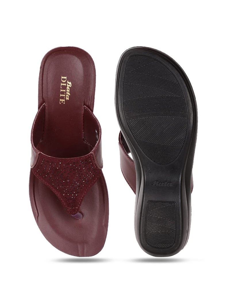 Bata Women's SAMBA TH Fashion Slipper's RED - 6 UK (5715023) - Image 4