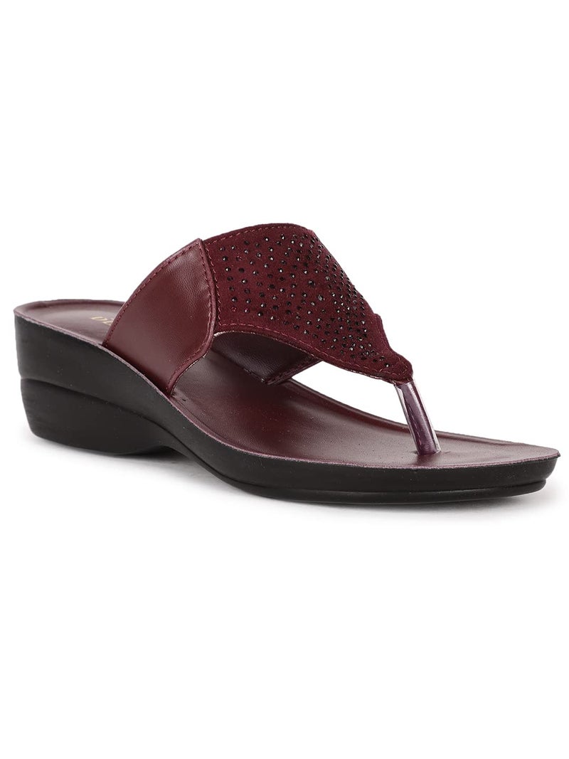 Bata Women's SAMBA TH Fashion Slipper's RED - 6 UK (5715023) - Image 1
