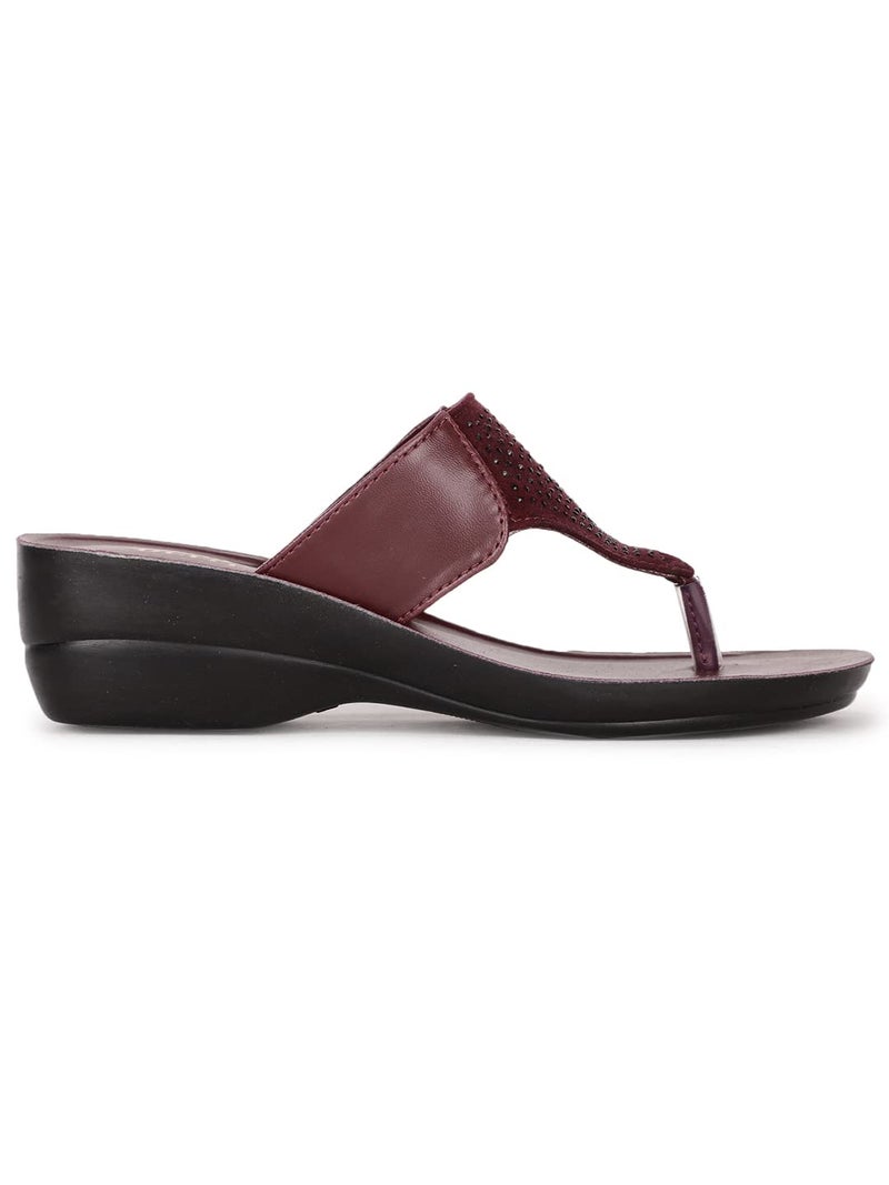 Bata Women's SAMBA TH Fashion Slipper's RED - 6 UK (5715023) - Image 2