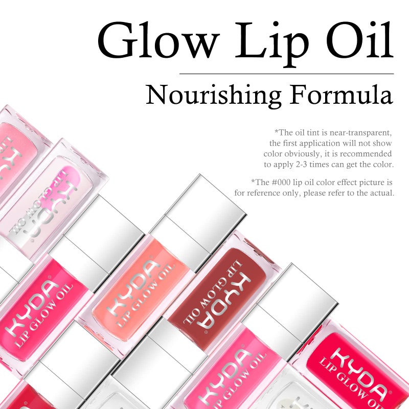 KYDA 2 Colors Hydrating Lip Glow Oil, Moisturizing Lip Oil Gloss, Transparent Plumping Lip Gloss, Lip Oil Tinted for Lip Care and Dry Lips, 007+012 - Image 2