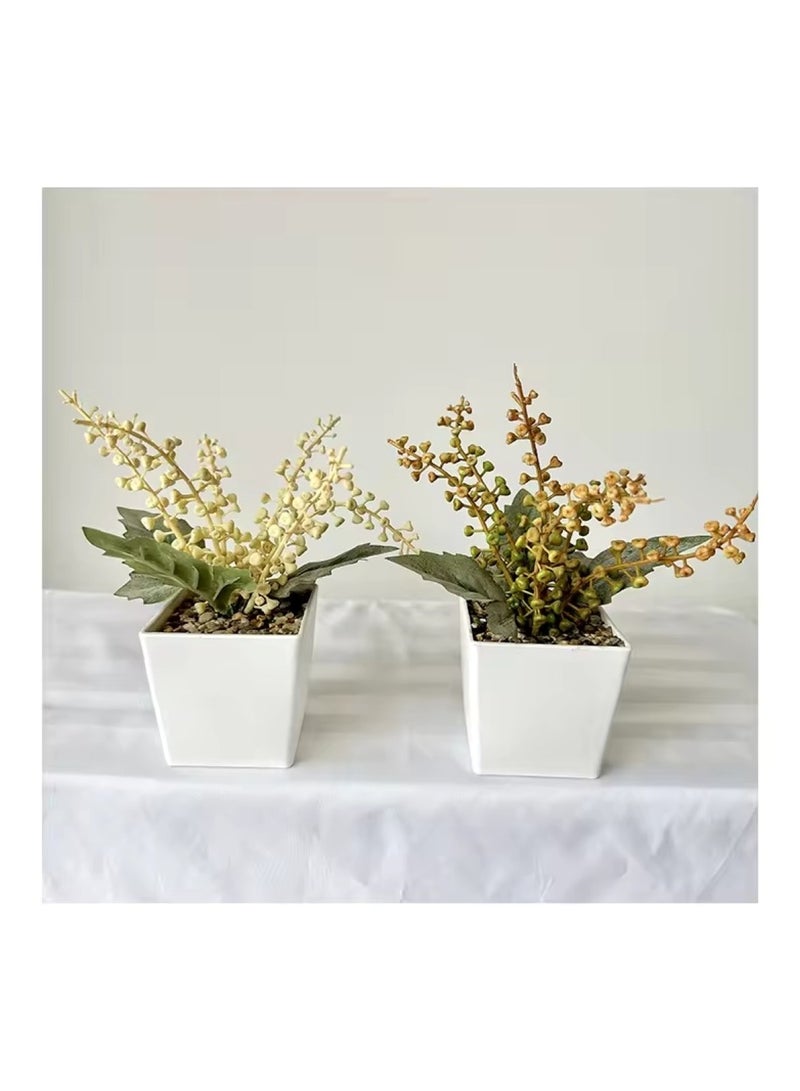 Huitich 6-String Plastic Artificial Mini Bonsai Champagne  - Image 2
