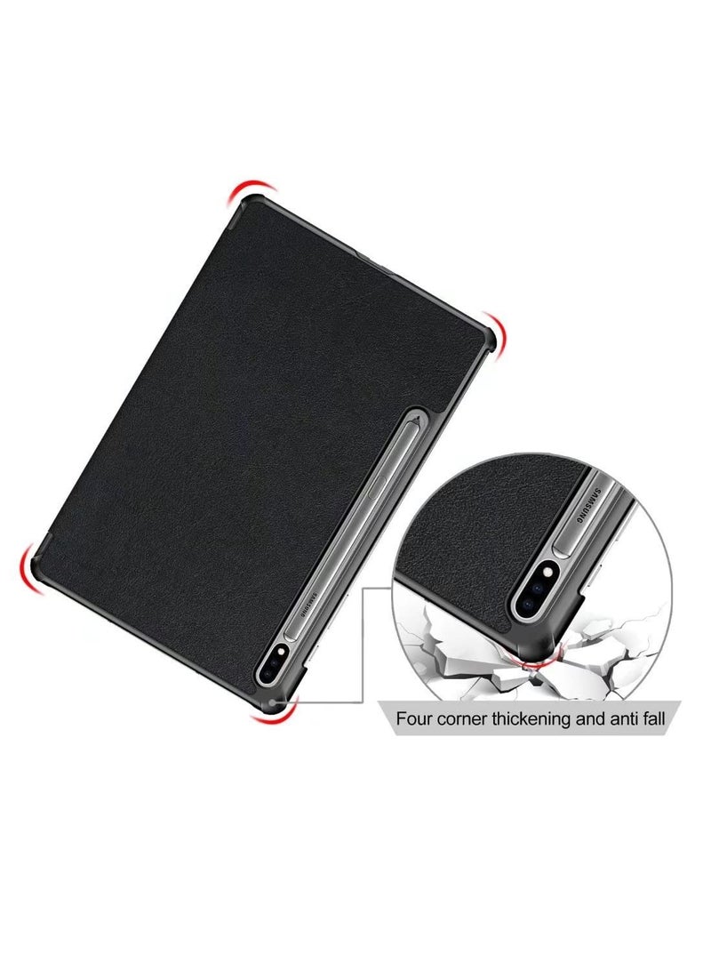 غطاء الحالة الذكية مع النوم / الاستيقاظ التلقائي متوافق مع سامسونج غالاكسي تاب S8 بلس 2022 / S7 FE 2021 / S7 بلس 2020 12.4 بوصة أسود - Image 4