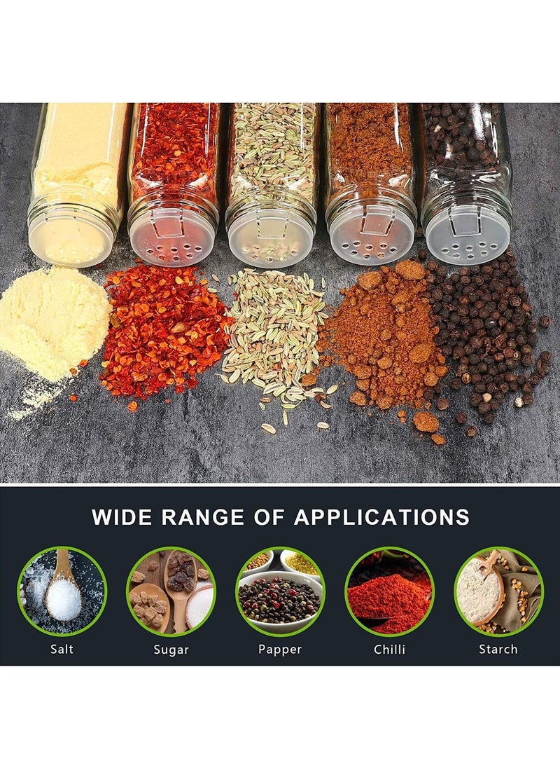 Swift 24 PCS Glass Spice Jars with Labels, 120ml for Spice Cabinet Rack Drawer Empty Seasoning Jars, 1 Pen, 1 Funnel for Herbs Seeds and Small Items Shaker Lids, Sponge Brush  - Image 5