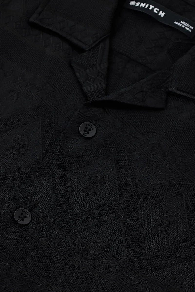 SNITCH Black Box Fit Self-design Shirt for Men | Best Price UAE