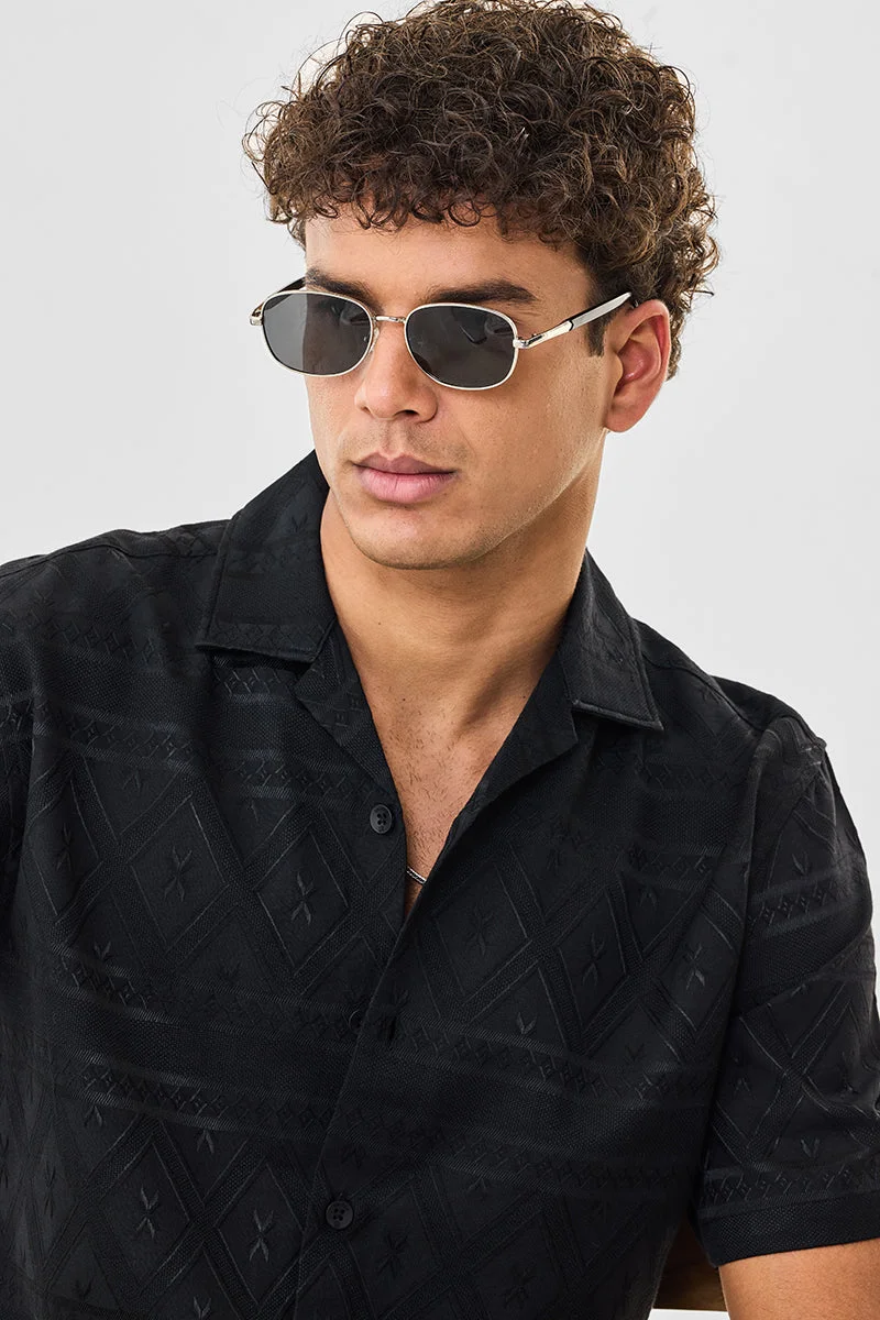 SNITCH Black Box Fit Self-design Shirt for Men | Best Price UAE