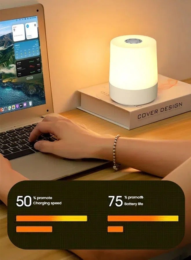 YELIN Touch Night Light, Type-c Rechargeable ,Dimmable LED Bedside Lamp with Remote, Baby Nursery Lamp, 3 Color Temperatures, Timer, Perfect for Bedroom, Dorm, Night Feeding - Image 4