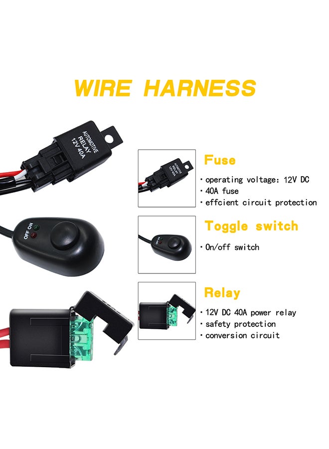 Loquat LED Light Bar Wiring Harness Kit 12V 180W - Image 4