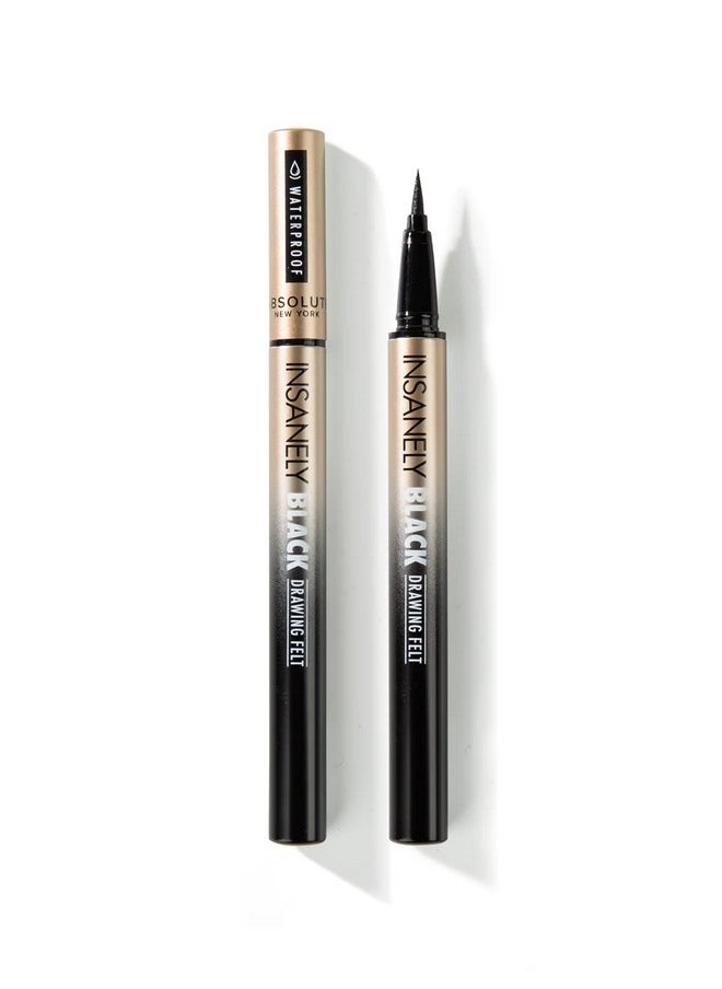 Absolute New York Insanely Black Drawing Felt Liquid Eyeliner  - Image 3