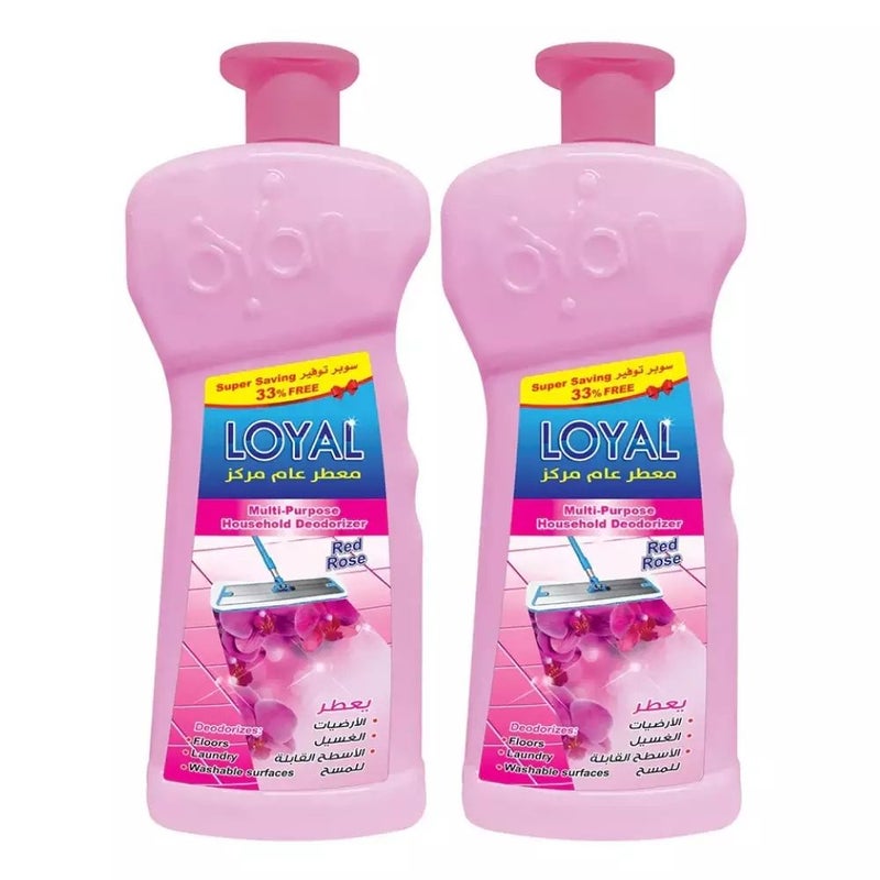 Loyal Concentrated Multi-Purpose Household Deodorizer With The Scent Of Red Rose- 2X2100ml