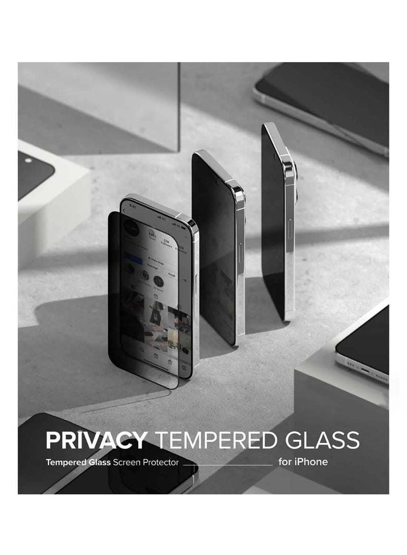 تشابي لاين  تشابلين ابل ايفون 11 برو ماكس 2019 الجيل القادم من واقي الشاشة الزجاجي للخصوصية بجودة A ++ مع محاذاة تلقائية إطار / قضيب سهل التركيب ، خالي من الفقاعات ، زجاج مقسى HD شفاف ، مضاد للخدش ، مضاد للتجسس ، مضاد لبصمات الأصابع - شفاف / أسود - Image 3