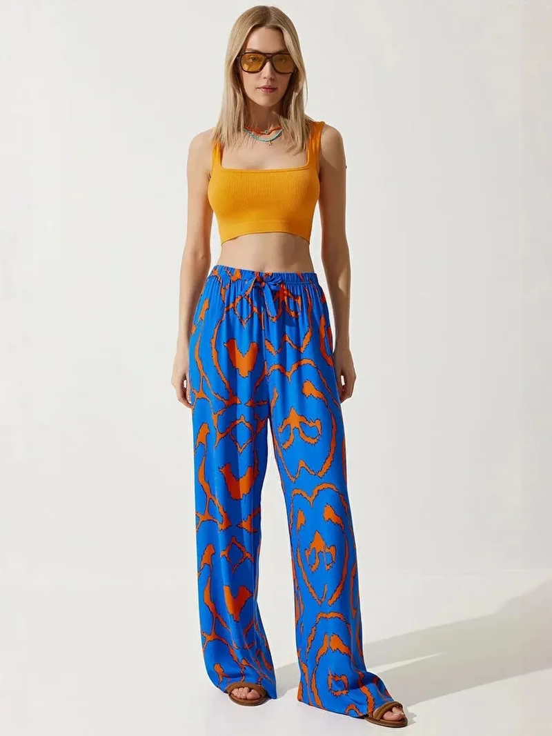 السعادة في إسطنبول ISTANBUL Abstract Print Palazzo Pants