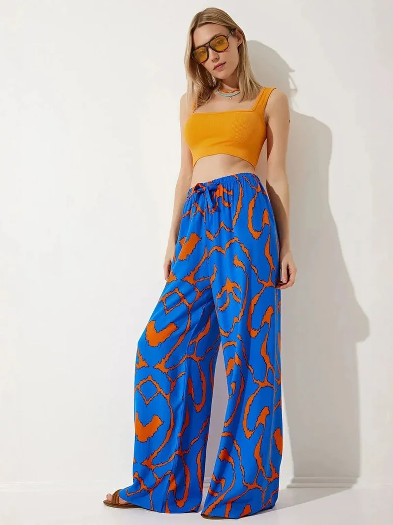 السعادة في إسطنبول ISTANBUL Abstract Print Palazzo Pants