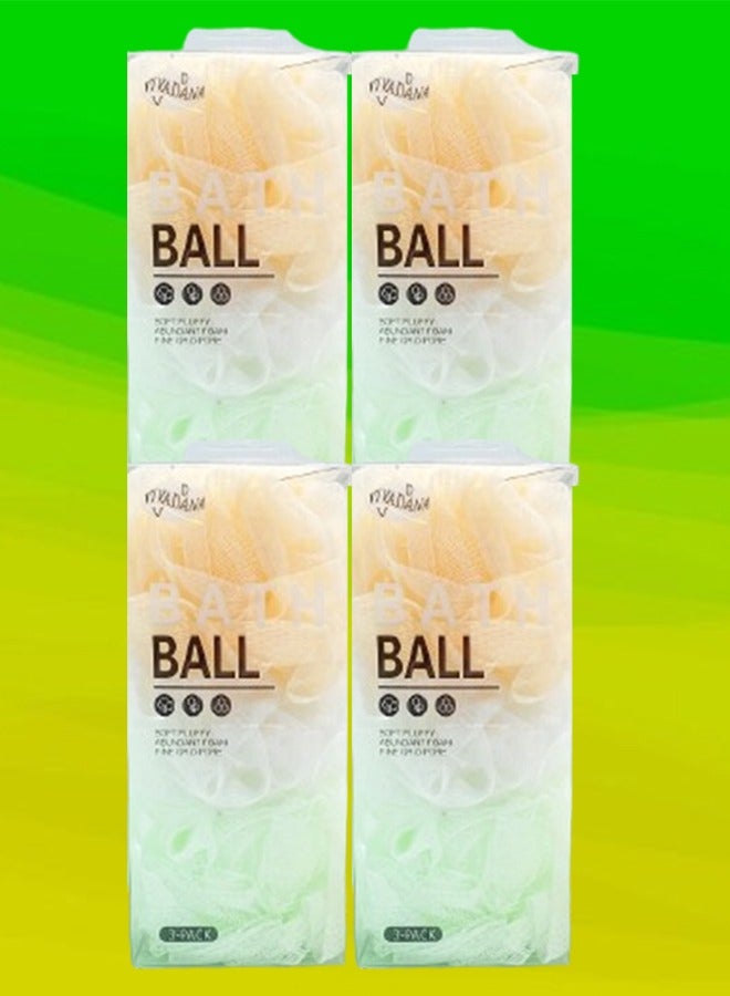 Bath 4 Packages Mesh Bath Sponge Loofah Multicolor 2 Pieces In 1 Pack - Image 1