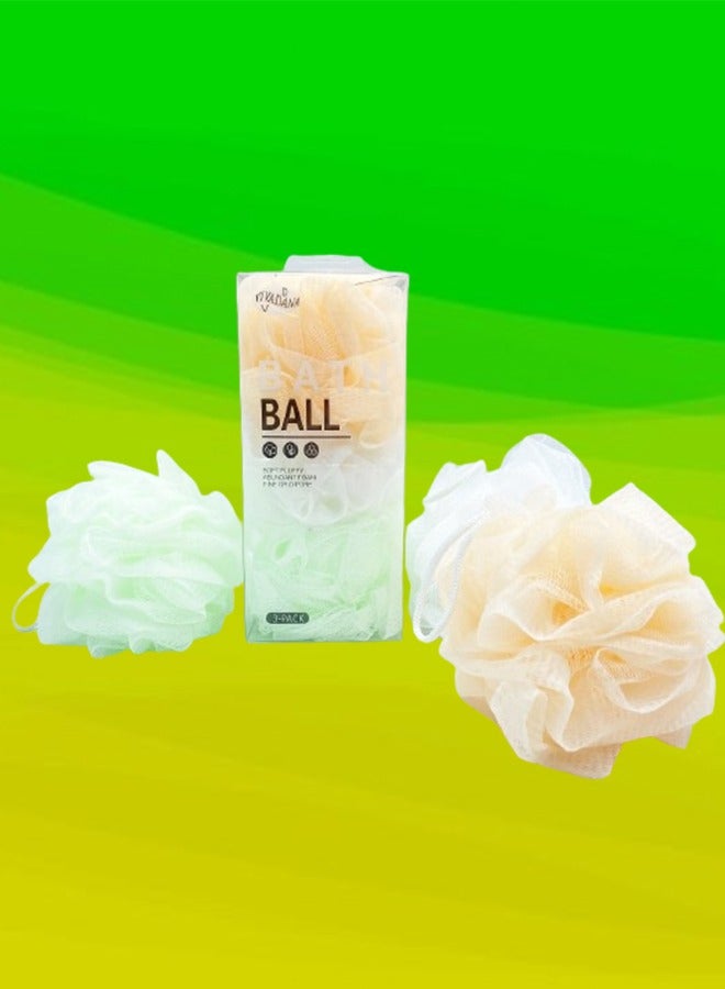 Bath 4 Packages Mesh Bath Sponge Loofah Multicolor 2 Pieces In 1 Pack - Image 2