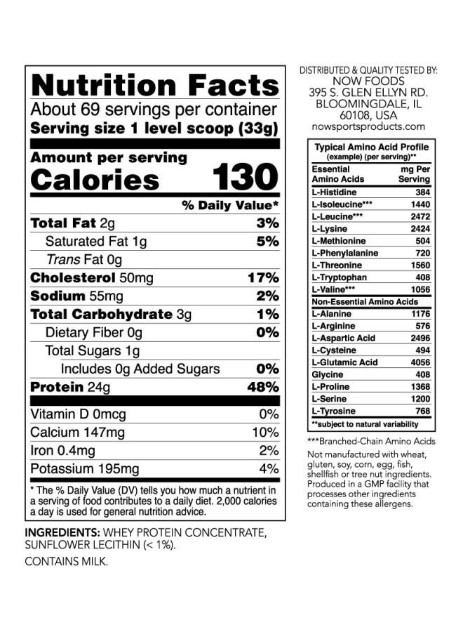 Now Foods Sports Concentrate Unflavored Whey Protein - Image 3