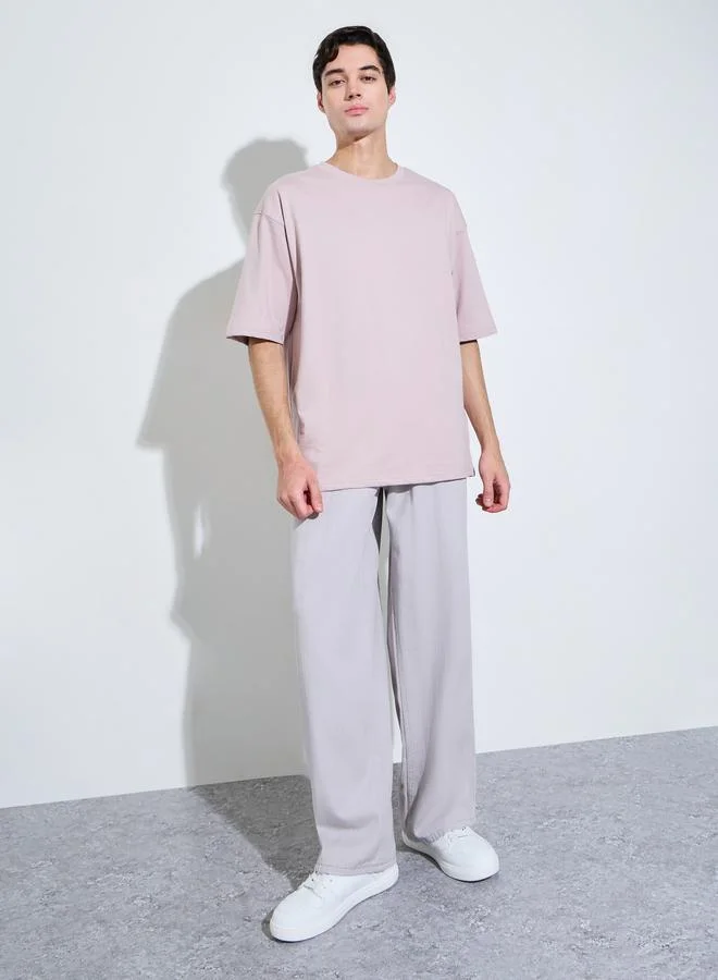 ستايلي Men Oversized Crew Neck Terry T-Shirt