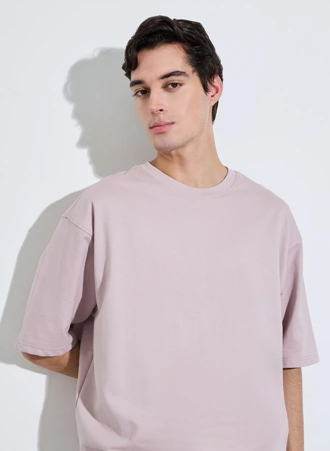 ستايلي Men Oversized Crew Neck Terry T-Shirt