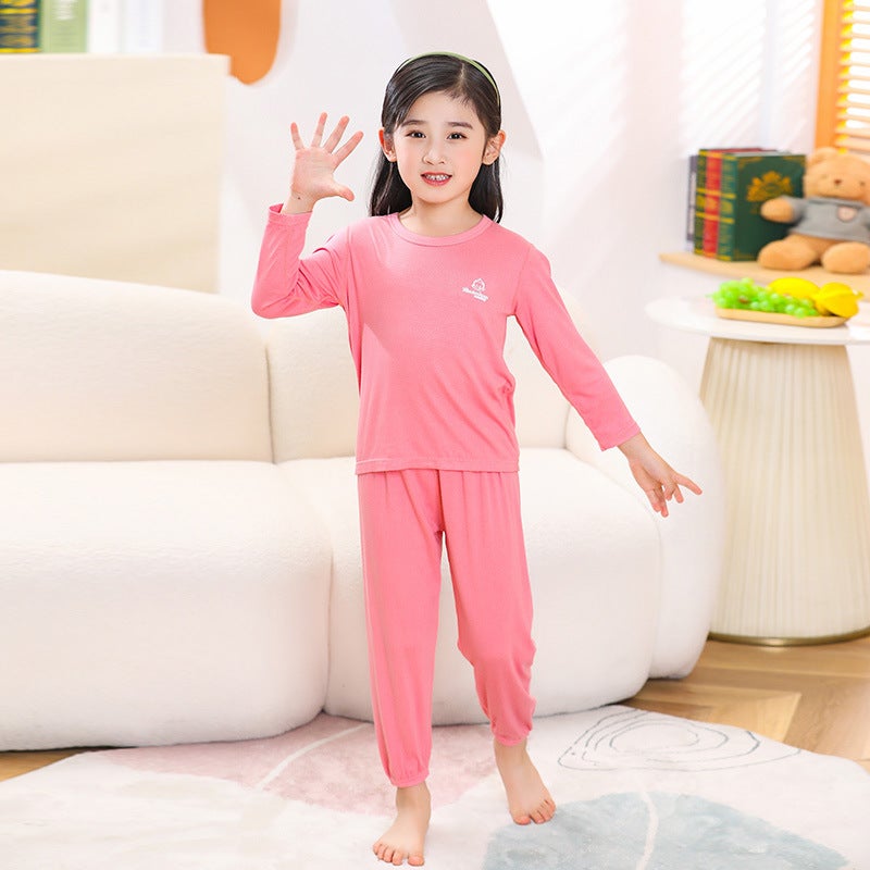 Children'S Wear Modal Long Sleeve Trousers Large Children'S Home Suit Air-Conditioning Suit Korean Underwear Thin - Image 5
