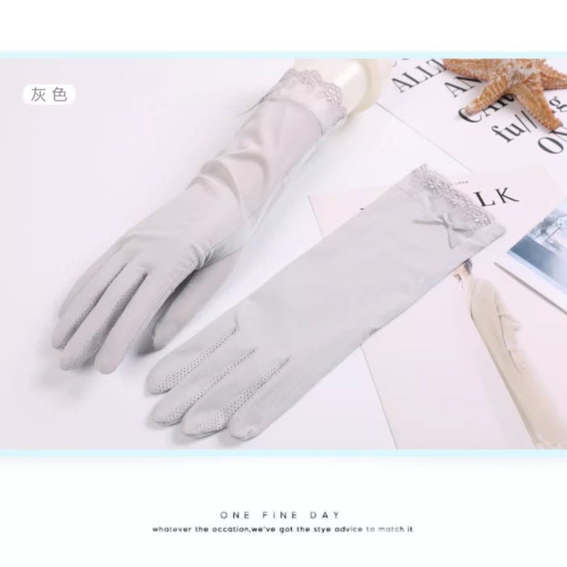 Women's Ice Silk Thin Touchscreen Anti-Slip Gloves for Spring/Autumn and  Summer